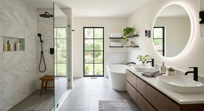 Workmanship detail for bathroom remodeling residential project